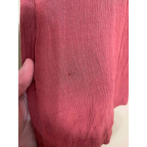 LUQ Orange Eyelet Floral Lace Fall Tank Top Tie Back Large - Picture 5 of 8